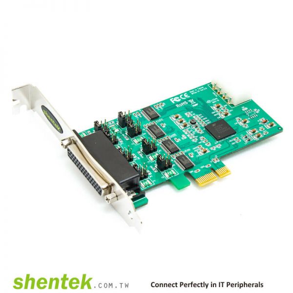 4 port High Speed Serial RS232 PCIe(PCI Express) card support 5V/12V/DCD or 5V/12V/RI Selectable and Standard and Low Profile Bracket shdentek 52002