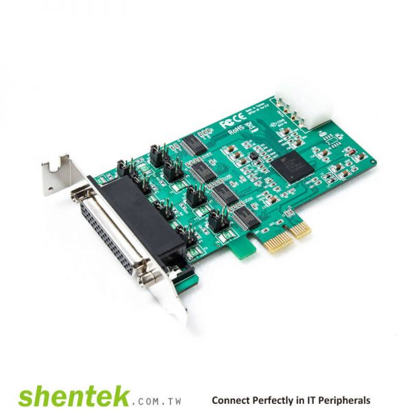 PCIe ESD 4 port RS232 Serial Card Powered I/O 5V/12V Standard Low Profile Bracket Manufactory in Taiwan 52002 shentek