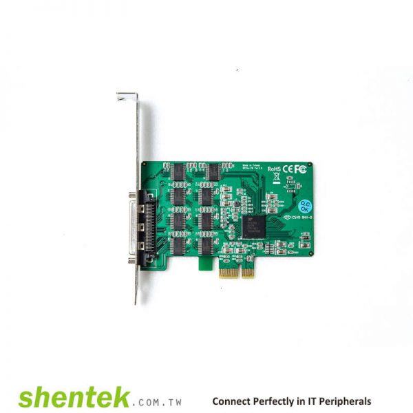 PCIe ESD 8 portRS232 Serial Card Standard Low Profile Bracket Manufactory in Taiwan shentek 52003