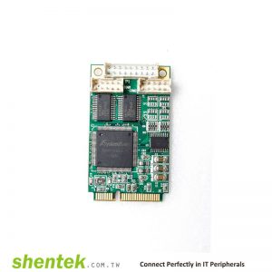 2 port High Speed Serial RS-232 + 1 port Parallel Mini PCI Express(mini PCIe) card compatibility mode, Nibble mode, Byte mode, EPP mode, and ECP mode