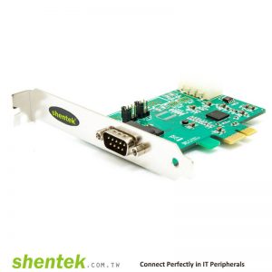 1 port High Speed Serial RS-232 PCI Express(PCIe) card support Pin1 – 5V12V/DCD, Pin9 - 5V/12V/RI Selectable and Standard and Low Profile Bracket